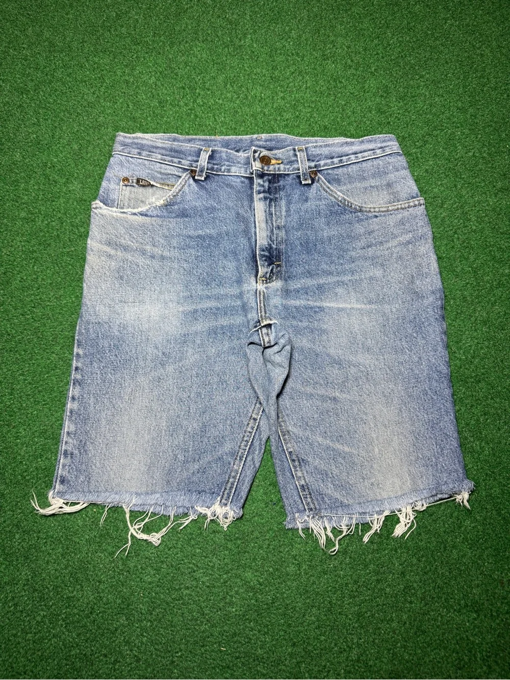 Lee Vintage Denim Shorts Cutoff 34 80s 90s Grunge 10” Distressed Jorts